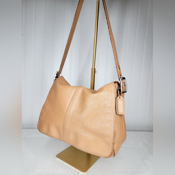 Vintage 90s Coach Hampton Camel Leather Crossbody Bag Purse Style 9570 Rare - Picture 1 of 14